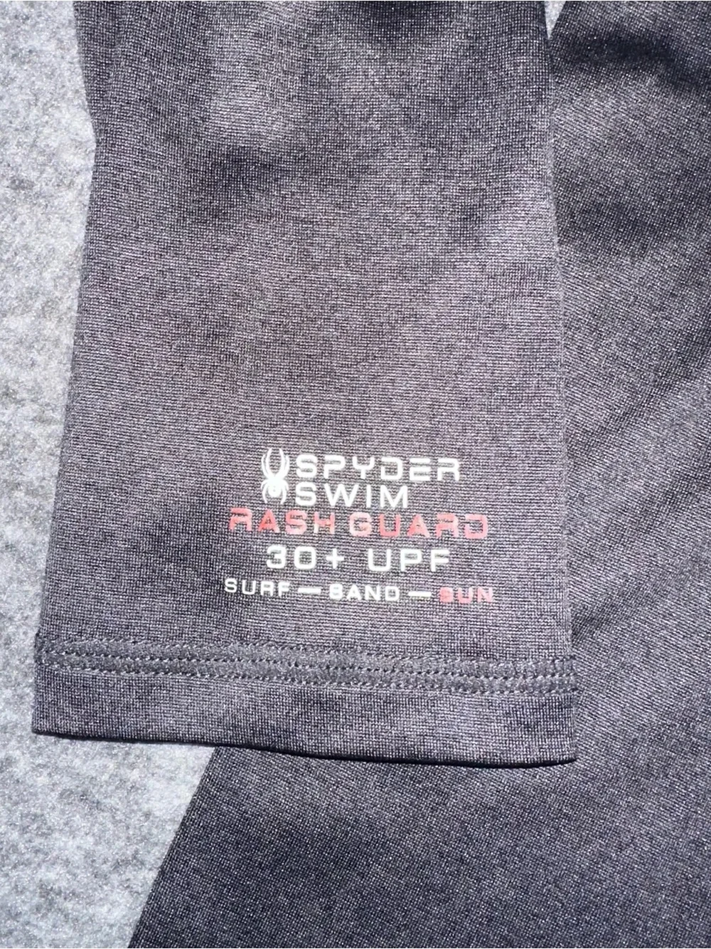 Spyder Swim Rash Guard Hoodie UPF 30+ Performance Sun Shirt Black Small - Picture 4 of 8